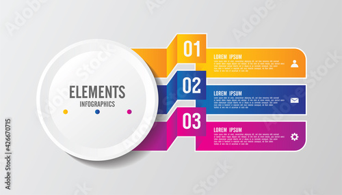 Presentation business infographic template with 3 step
