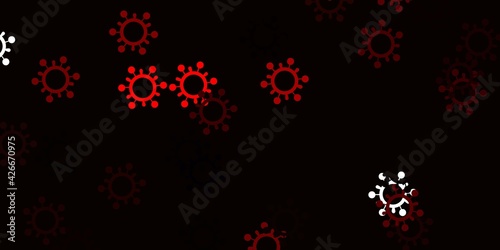 Light red vector backdrop with virus symbols.