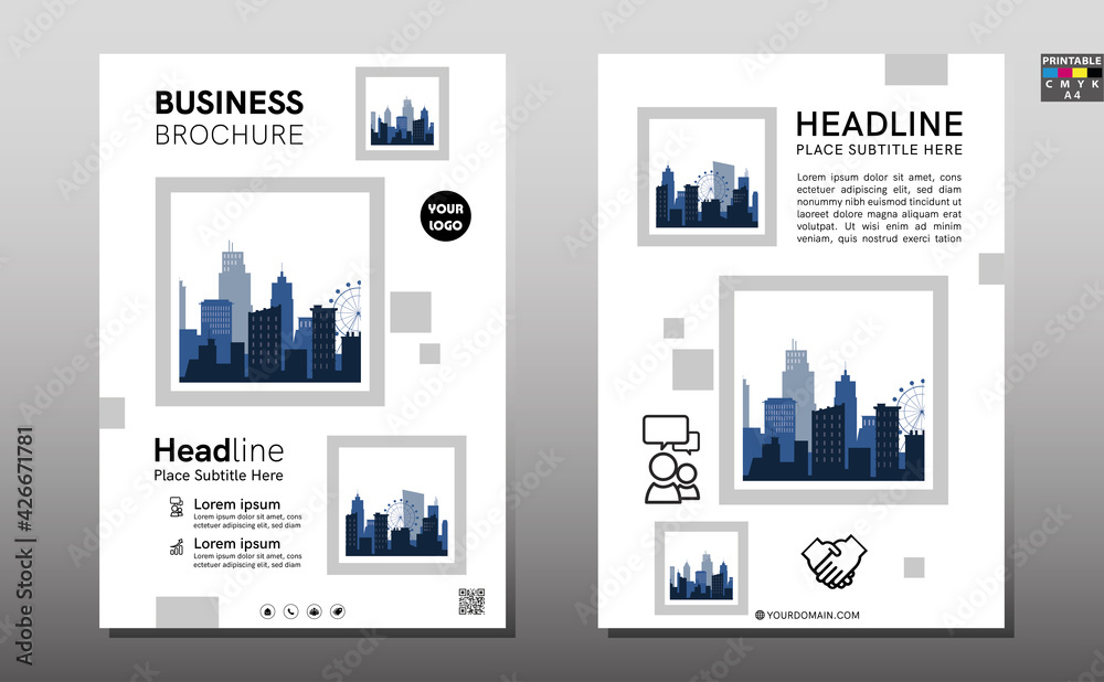 Brochure design template vector. Flyers report business magazine poster. Presentation brush concept in A4 layout. Brochure design template vector. Flyers report business magazine poster. Presentation brush concept in A4 layout.