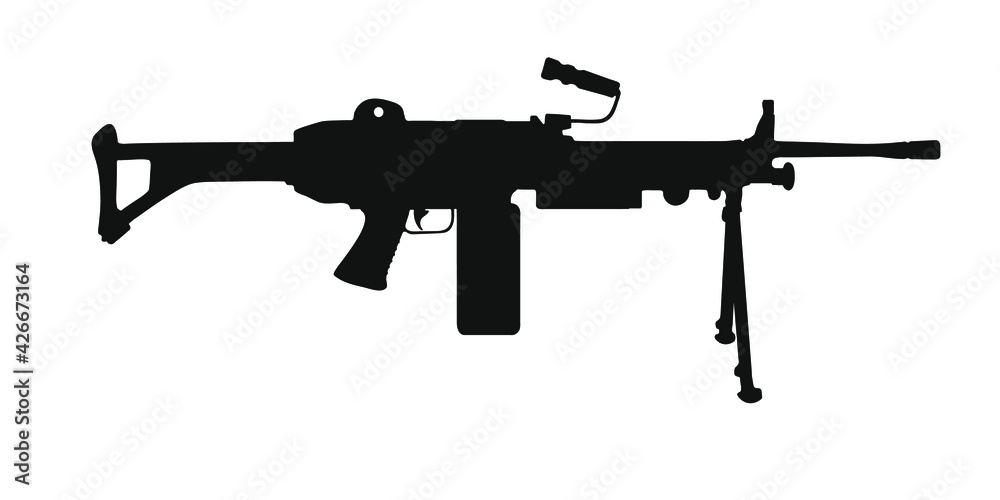 Machine Gun M249 SAW silhouette Machine Gun M249 SAW silhouette