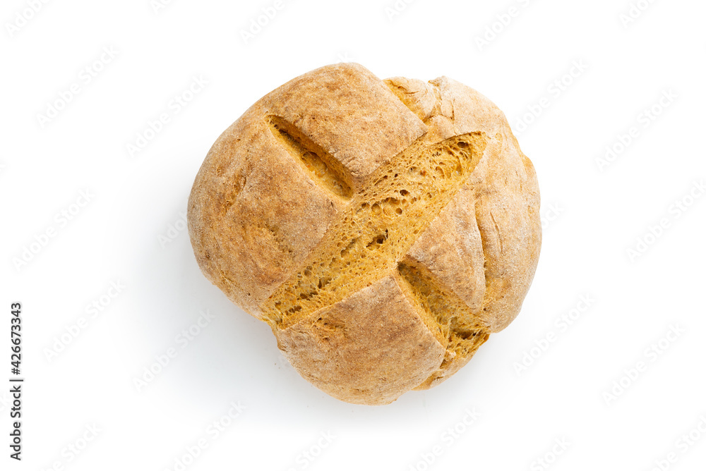 Freshly baked bread isolated over white. Clipping path Freshly baked bread isolated over white. Clipping path