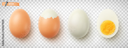 Oeufs durs vectoriels sur fond transparent