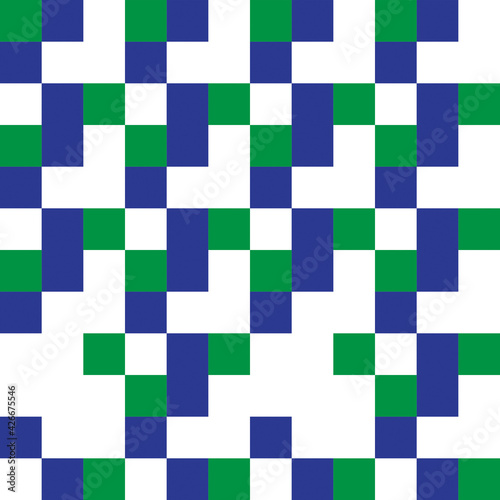 Blue green square pattern