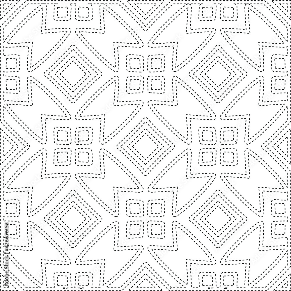  Geometric vector pattern with triangular elements. Seamless abstract ornament for wallpapers and 

backgrounds. Black and white colors.