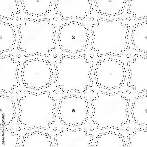  Geometric vector pattern with triangular elements. Seamless abstract ornament for wallpapers and 

backgrounds. Black and white colors.