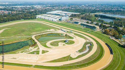 Tableau sur toile aerial view of race course
