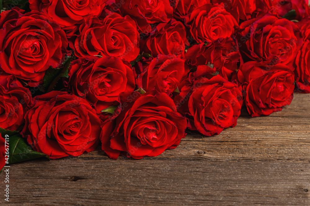 Luxurious bouquet of fresh red roses Luxurious bouquet of fresh red roses