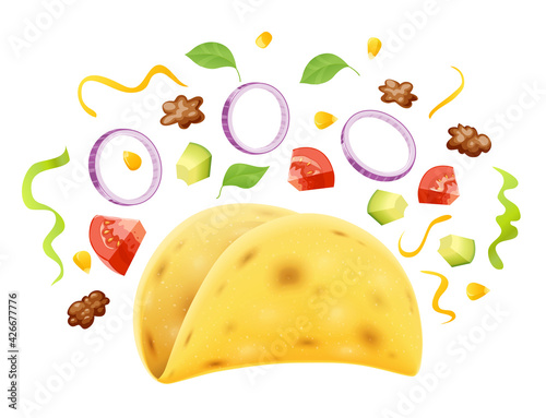 Taco. Traditional mexican fast food.