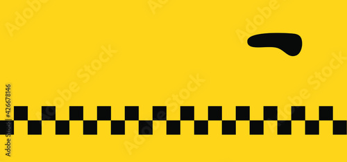 Taxi door and knop. Yellow black taxi pattern, car handle sign. Vector logo photo