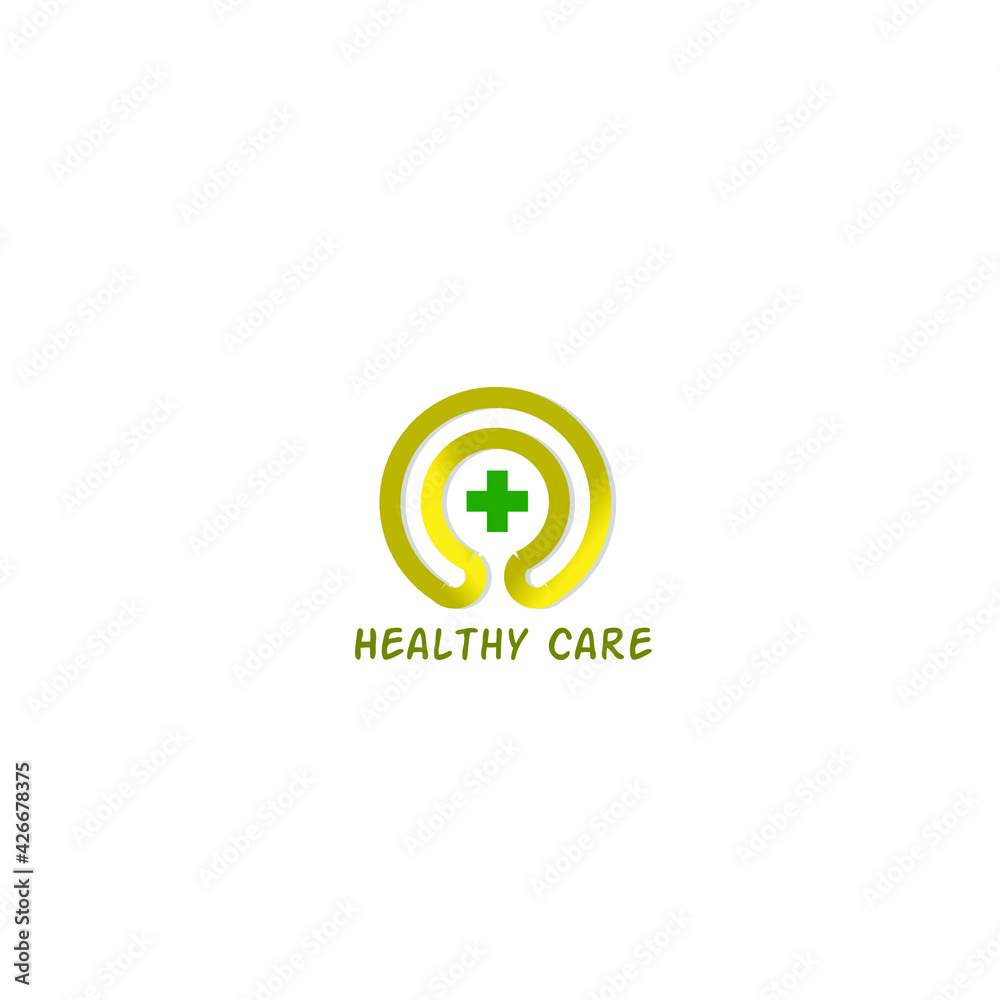 logo for health companies with round shapes gradations of gold and green colors with a simple and elegant style