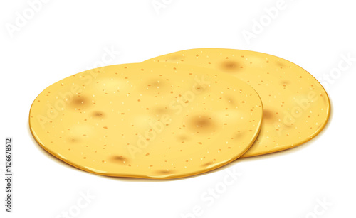 Corn tortilla for taco and burrito.