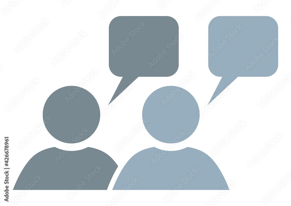 Two person with bubble, conceptual vector icon Two person with bubble, conceptual vector icon