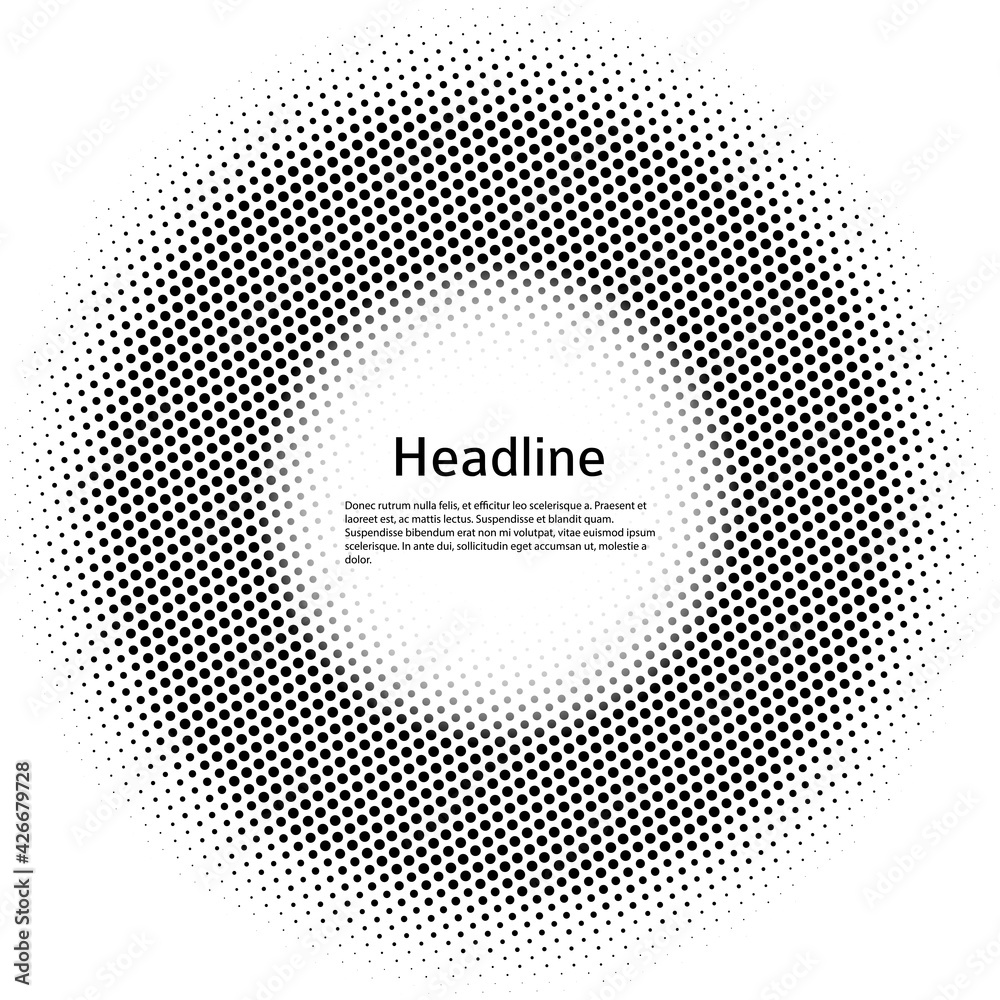 Design elements symbol Editable color halftone frame dot circle pattern on white background. Vector illustration eps 10 frame with black random dots. Round border Icon using halftone circle dots textu Design elements symbol Editable color halftone frame dot circle pattern on white background. Vector illustration eps 10 frame with black random dots. Round border Icon using halftone circle dots textu