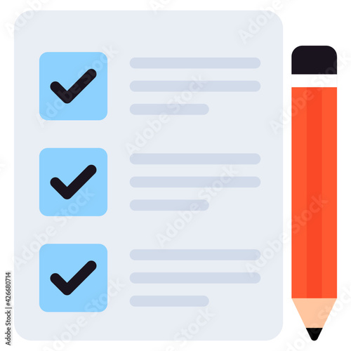 A flat design, icon of checklist