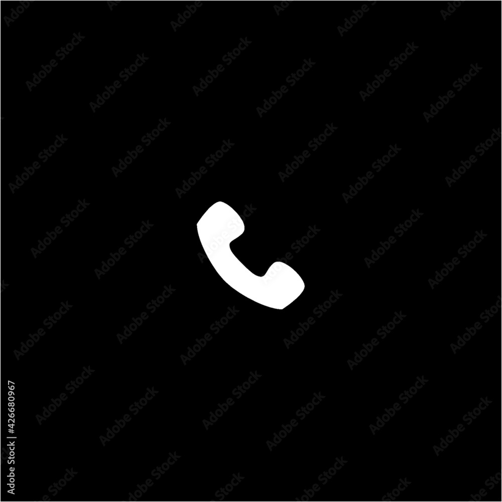 Phone icon. Black and white phone icon.