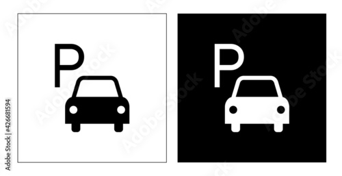 Parking signage. Parking icon. parking pictogram. 