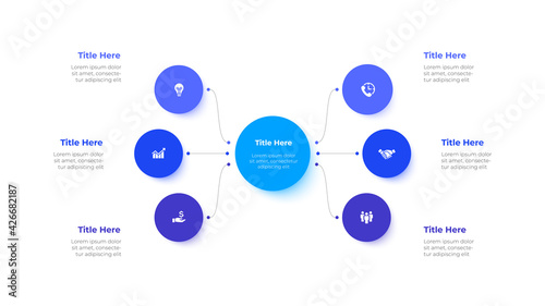 Vector Infographic label design template with icons and 6 options or steps. Can be used for process diagram, presentations, workflow layout, banner, flow chart, info graph