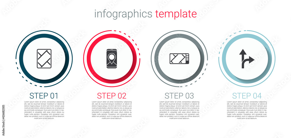 Set Gps device with map, City navigation, and Road traffic sign. Business infographic template. Vector Set Gps device with map, City navigation, and Road traffic sign. Business infographic template. Vector