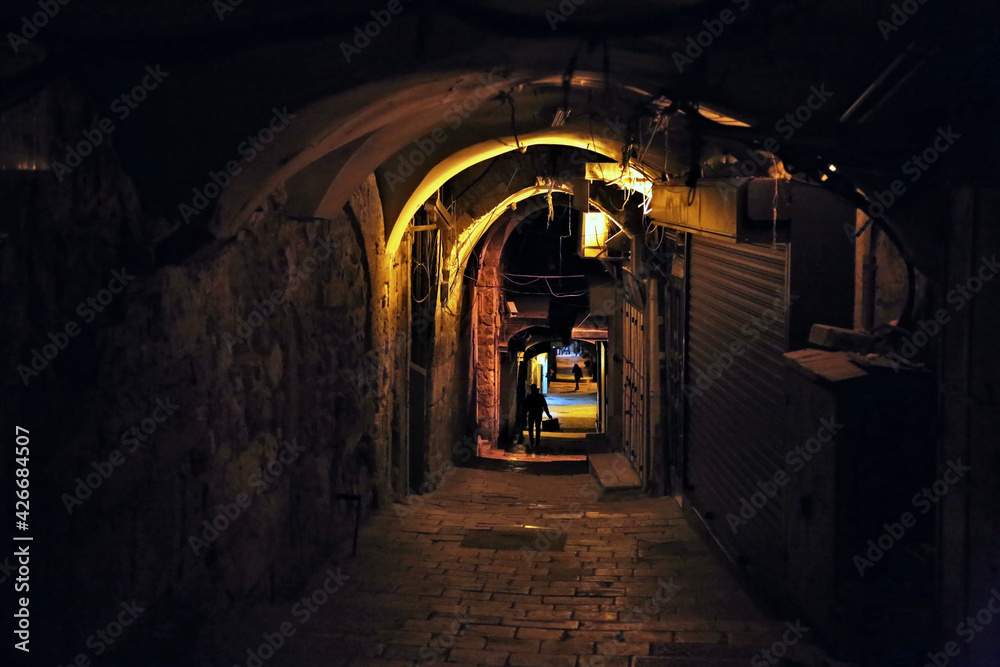 Alley in Jerusalem at night