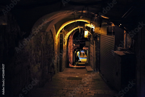Alley in Jerusalem at night