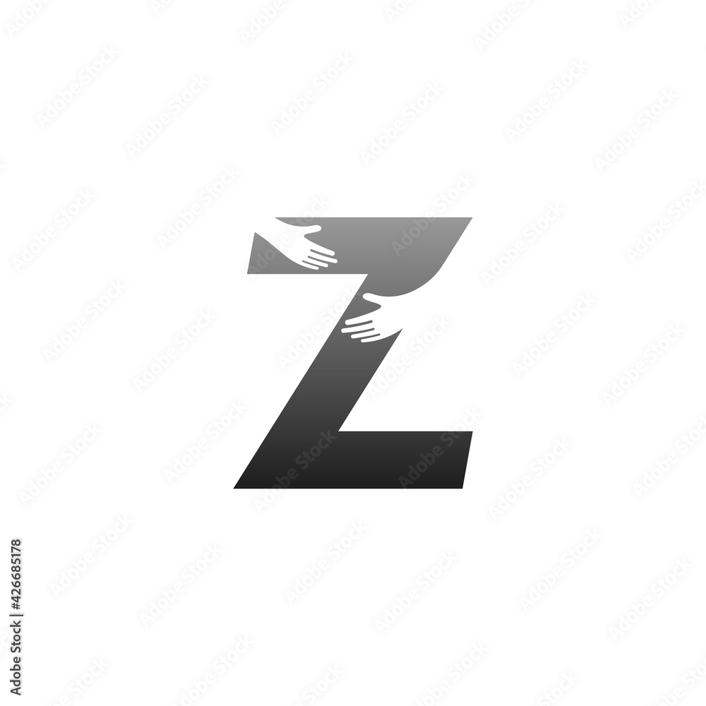 Letter Z logo icon with hand design symbol template