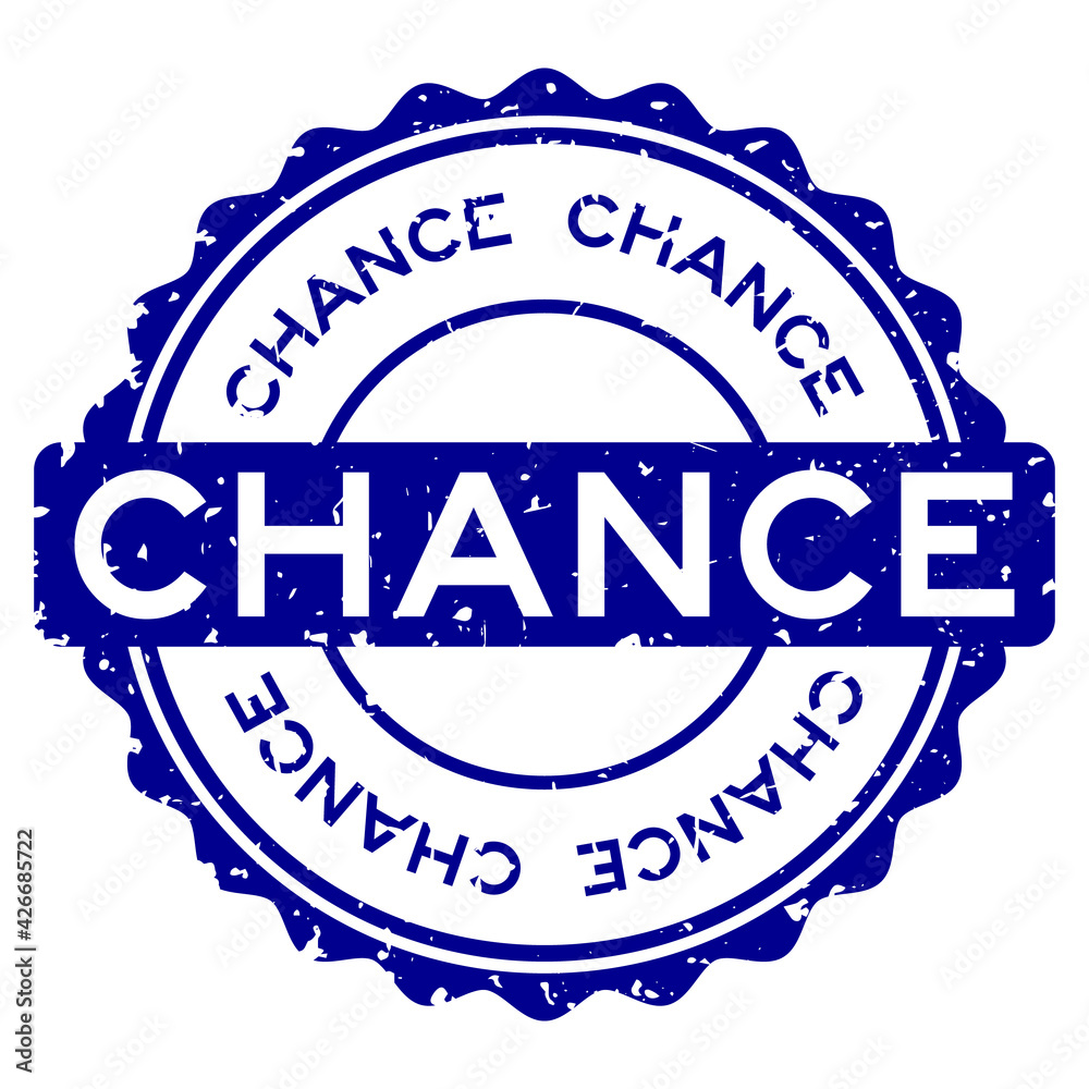 Obraz premium Grunge blue chance word round rubber seal stamp on white background