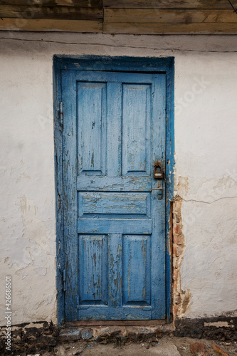 Closed Old vintage wood Door