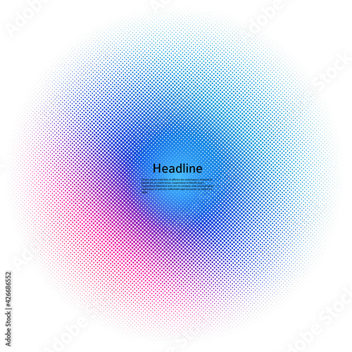 Design elements symbol Editable color halftone frame dot circle pattern on white background. Vector illustration eps 10 frame with black random dots. Round border Icon using halftone circle dots textu