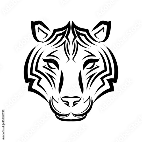 Line art vector of tiger head. Suitable for use as decoration or logo.