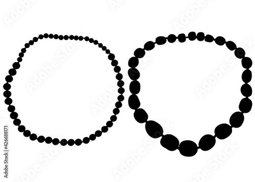 Womens beads in a set. Vector image.