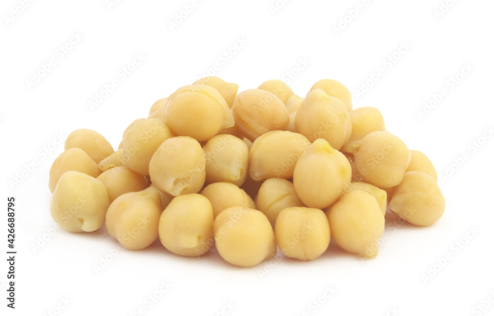 Chickpeas isolated on white background