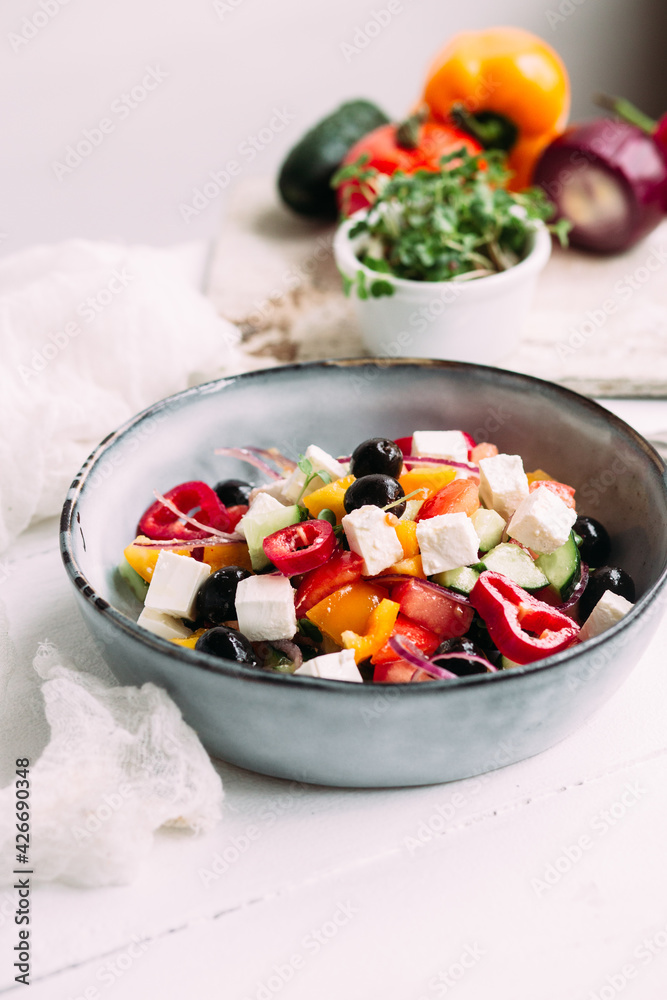 Greek salad in a plate