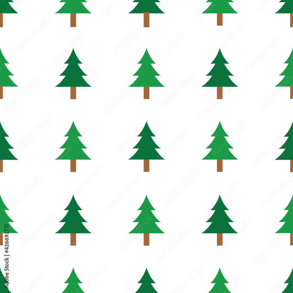 Vector pine tree seamless pattern isolated on white background. Cute light and dark green pine trees. Flat style design for fabric, cloth, backdrop, wallpaper. Christmas, new year, and winter concept. Vector pine tree seamless pattern isolated on white background. Cute light and dark green pine trees. Flat style design for fabric, cloth, backdrop, wallpaper. Christmas, new year, and winter concept.