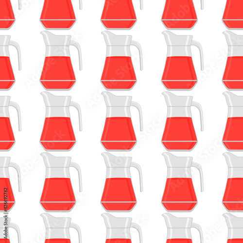Illustration on theme big colored lemonade in glass jug