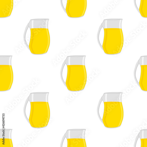 Illustration on theme big colored lemonade in glass jug