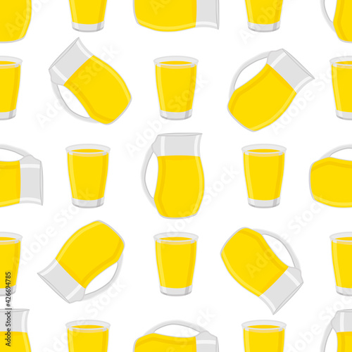 Illustration on theme colored lemonade in glass jug