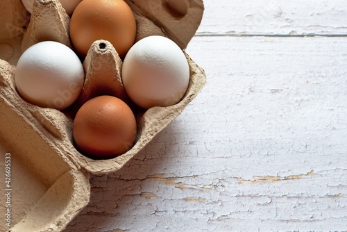 Egg tray, free space on the right for labeling