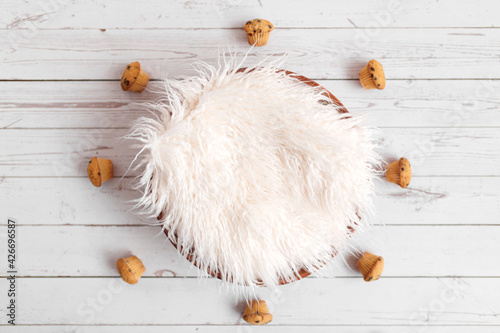 Newborn digital background with cookies.