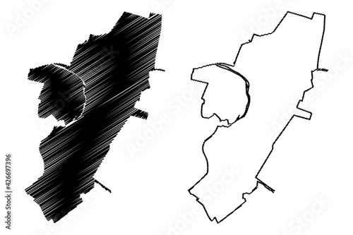 Buena Vista city County, Commonwealth of Virginia (Independent city, U.S. county, United States of America, USA, U.S., US) map vector illustration, scribble sketch Buena Vista map photo