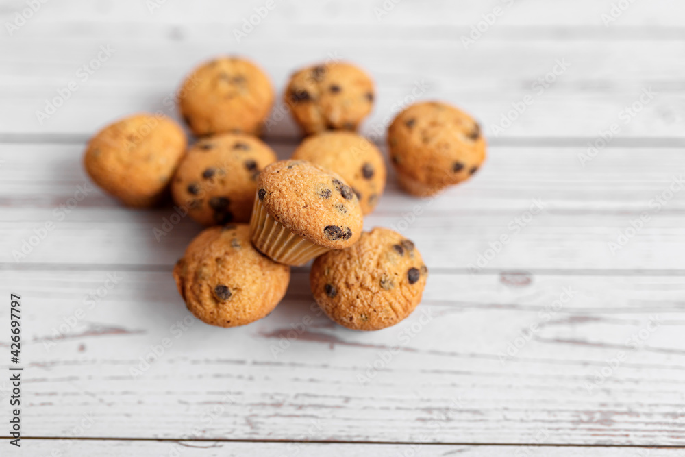 Homemade Chocolate Chip Muffins Ready for Breakfast Homemade Chocolate Chip Muffins Ready for Breakfast