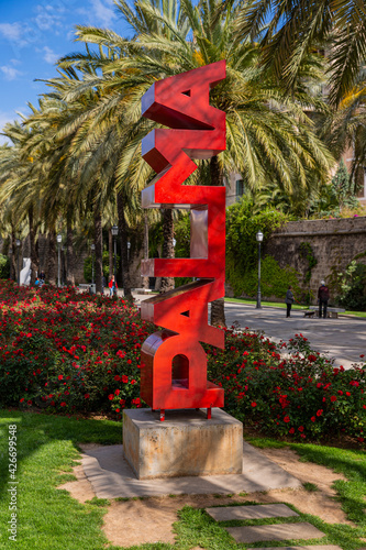 Obraz na płótnie Palma logo en Palma de Mallorca en Mallorca, spain w salonie