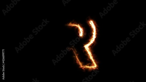 Fire trail letter R reveal