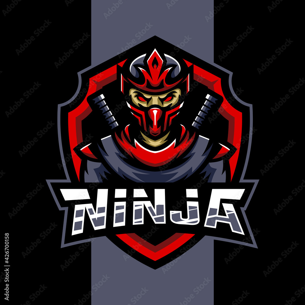 Ninja mascot logo. esport logo design