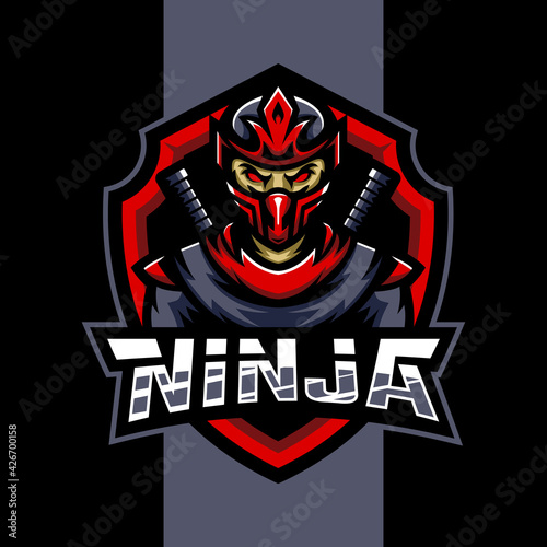 Ninja mascot logo. esport logo design