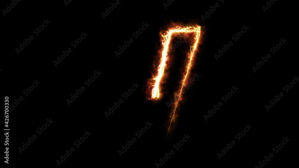 Fire trail letter V reveal Fire trail letter V reveal