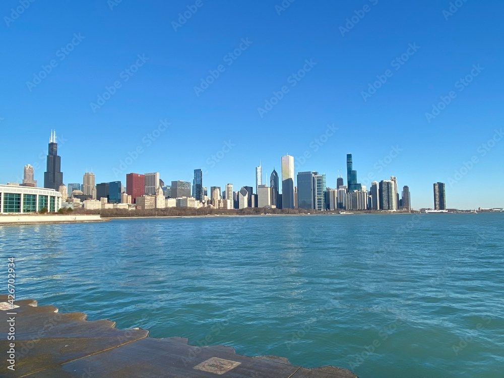 Obraz premium Windy City Chicago beautiful skyline