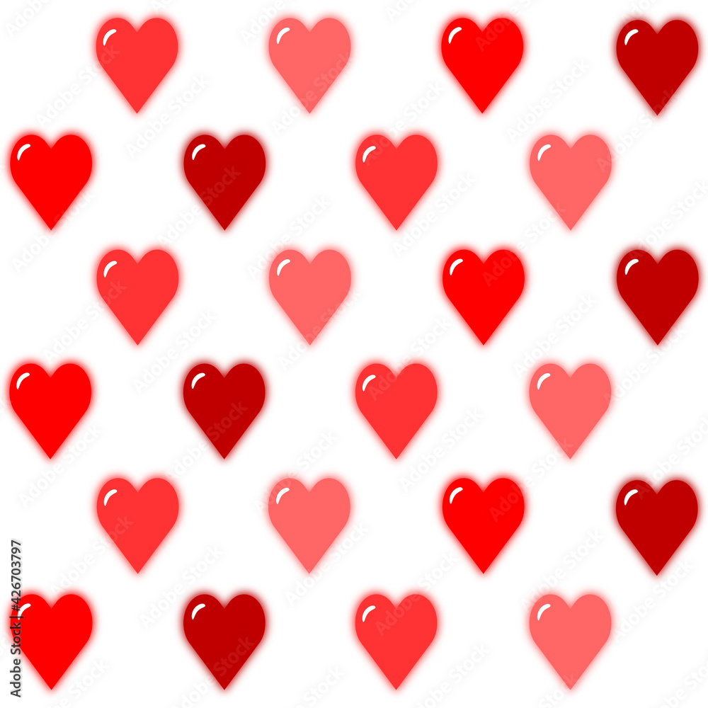 Seamless vector hearts for fashion, wrapping paper, fabric, wallpaper, textile, valentines day. Pattern on white background