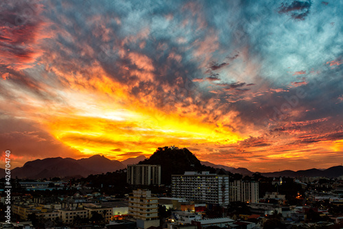 Sunset in Rio de Janeiro, Jacarepagua photo