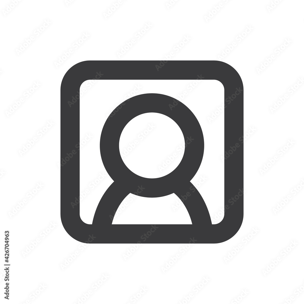 Login icon, vector user symbol. Simple linear pictogram. User interface account log in. Login icon, vector user symbol. Simple linear pictogram. User interface account log in.