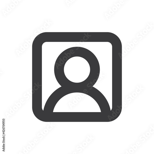 Login icon, vector user symbol. Simple linear pictogram. User interface account log in.